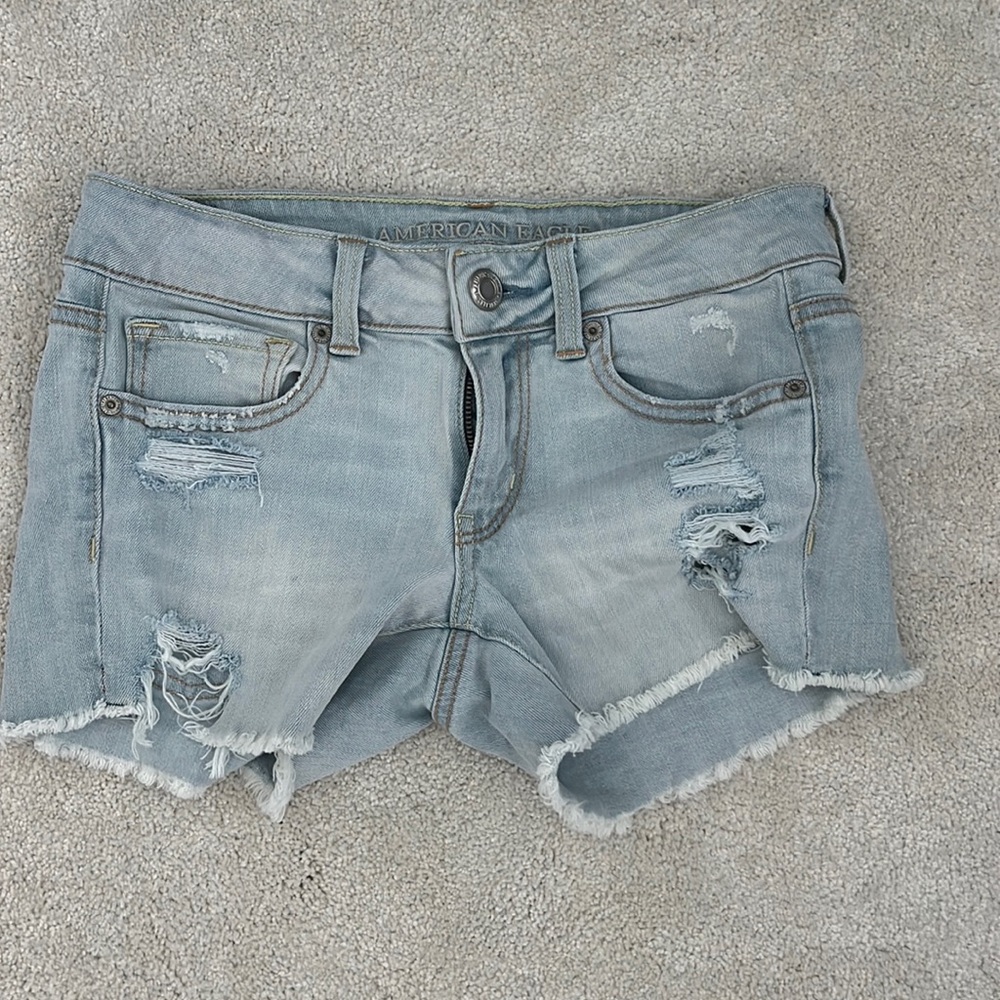 American Eagle distressed jean shorts